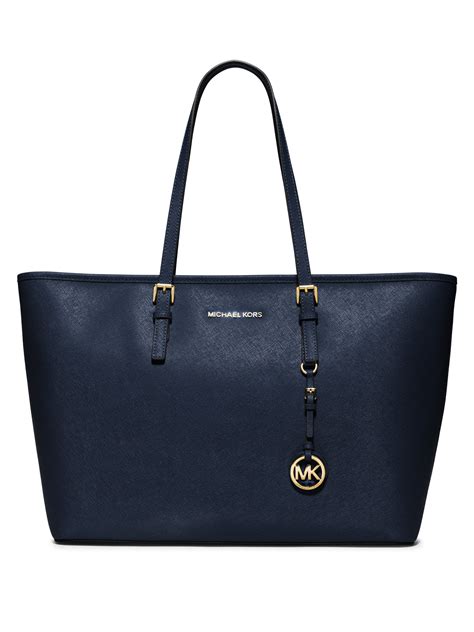 michael kors jet set carryall tote blue mk|michael kors travel tote large.